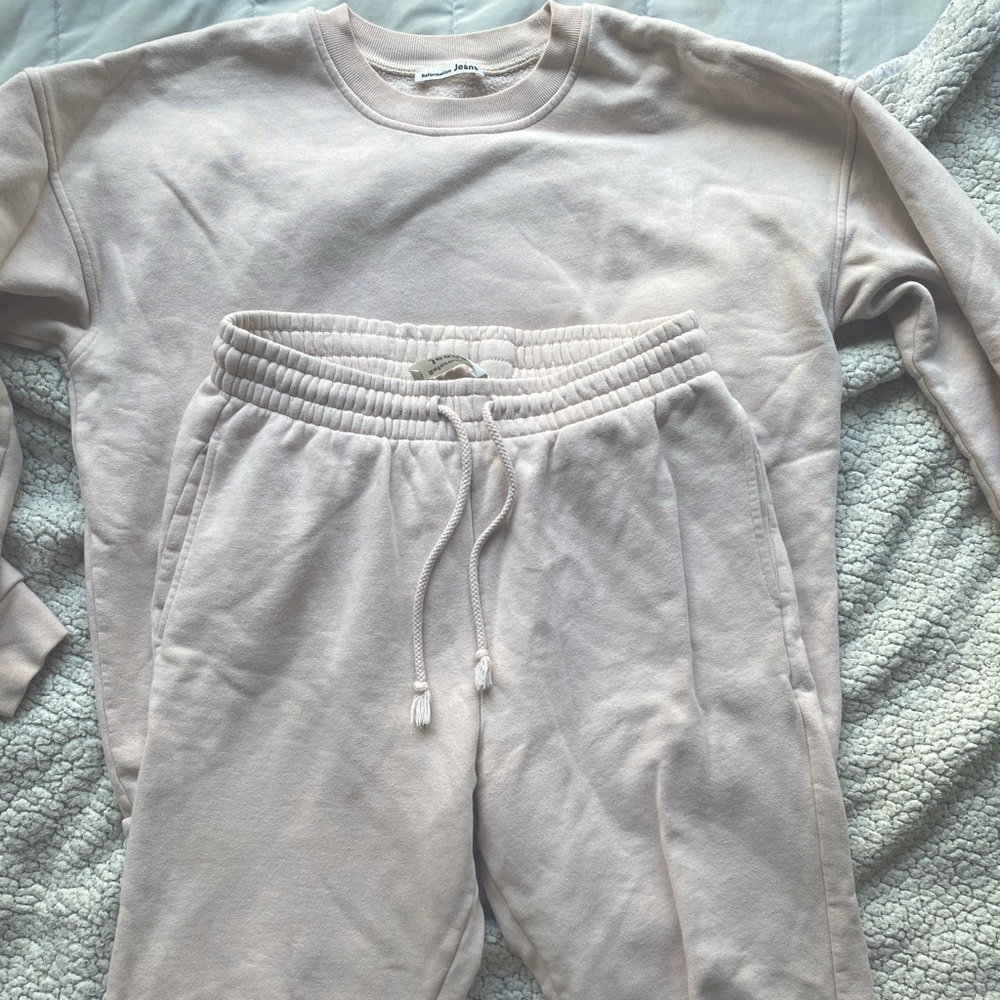 Reformation light baby pink Sweat suit